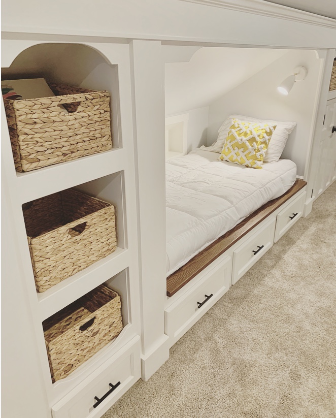 Attic built-in beds and storage