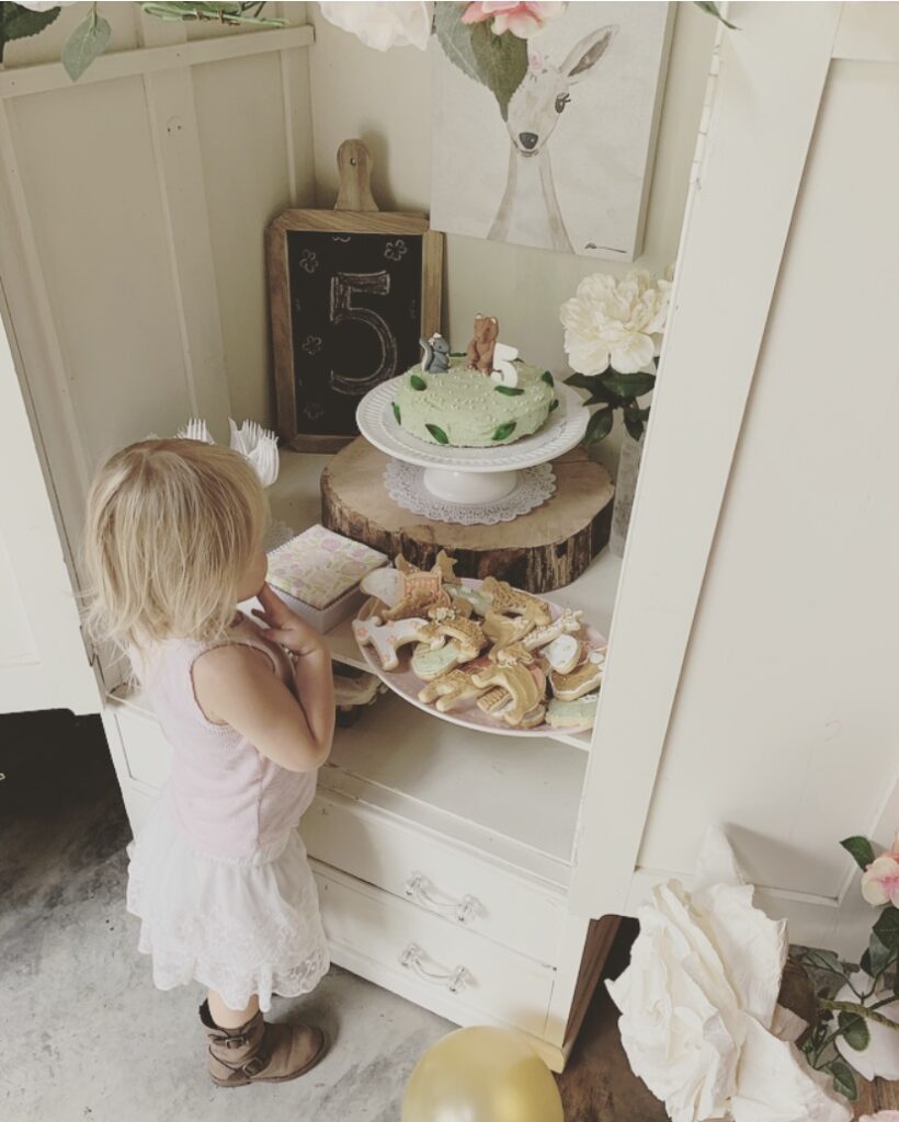 Tea party dessert in dresser