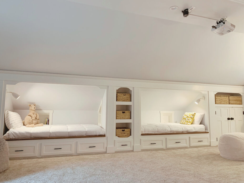 Attic built in beds and tons of built-in drawers