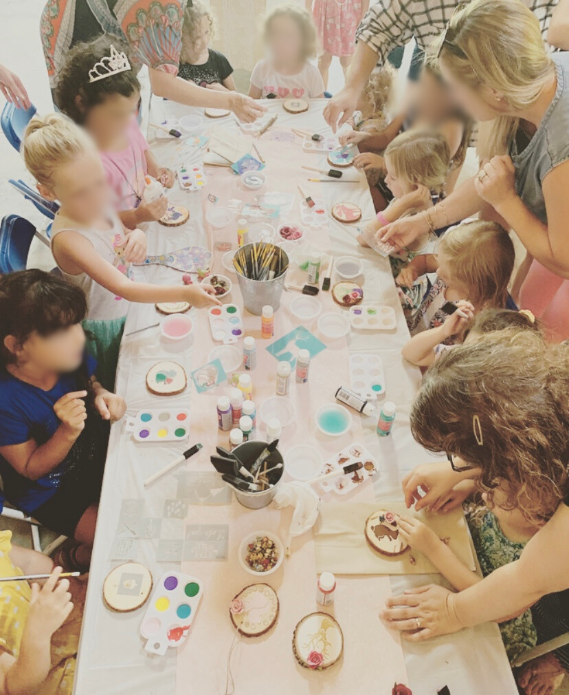 Tea party craft table painting