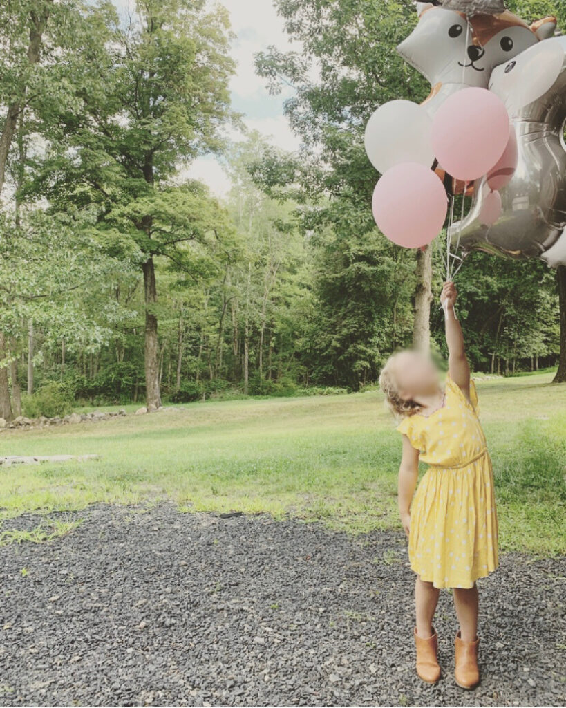 Woodland animal Tea party birthday girl balloons