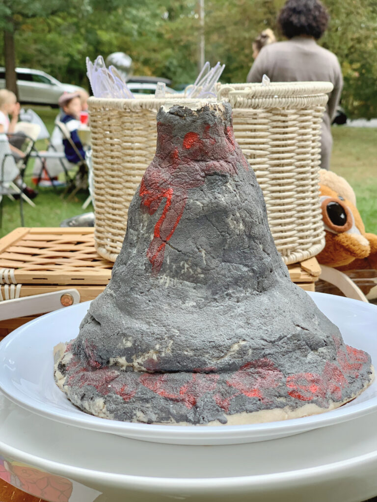 Krakatoa volcano made of salt dough at book discussion