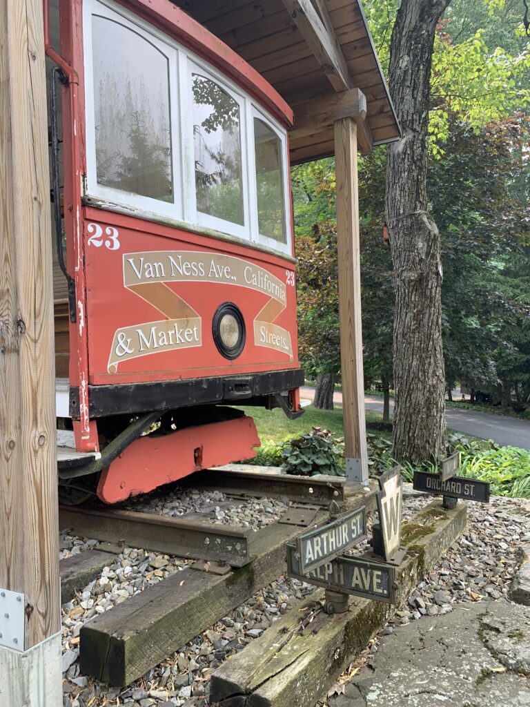 old vintage red train