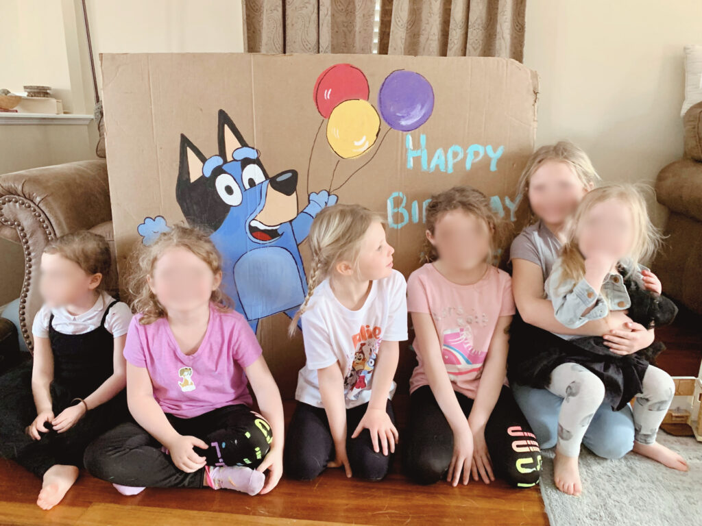 Bluey party friends photo op