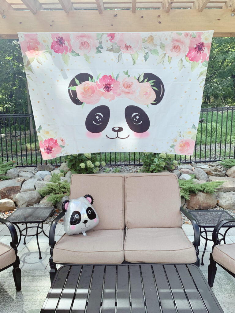 Panda backdrop for party