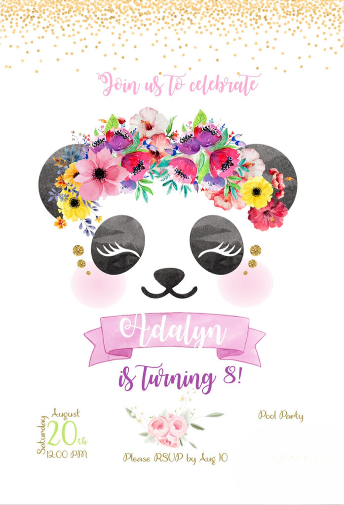 party like a panda birthday invitation