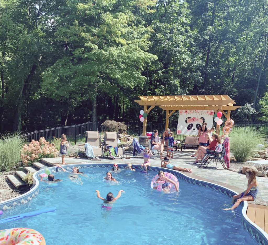 Kids swimming in pool