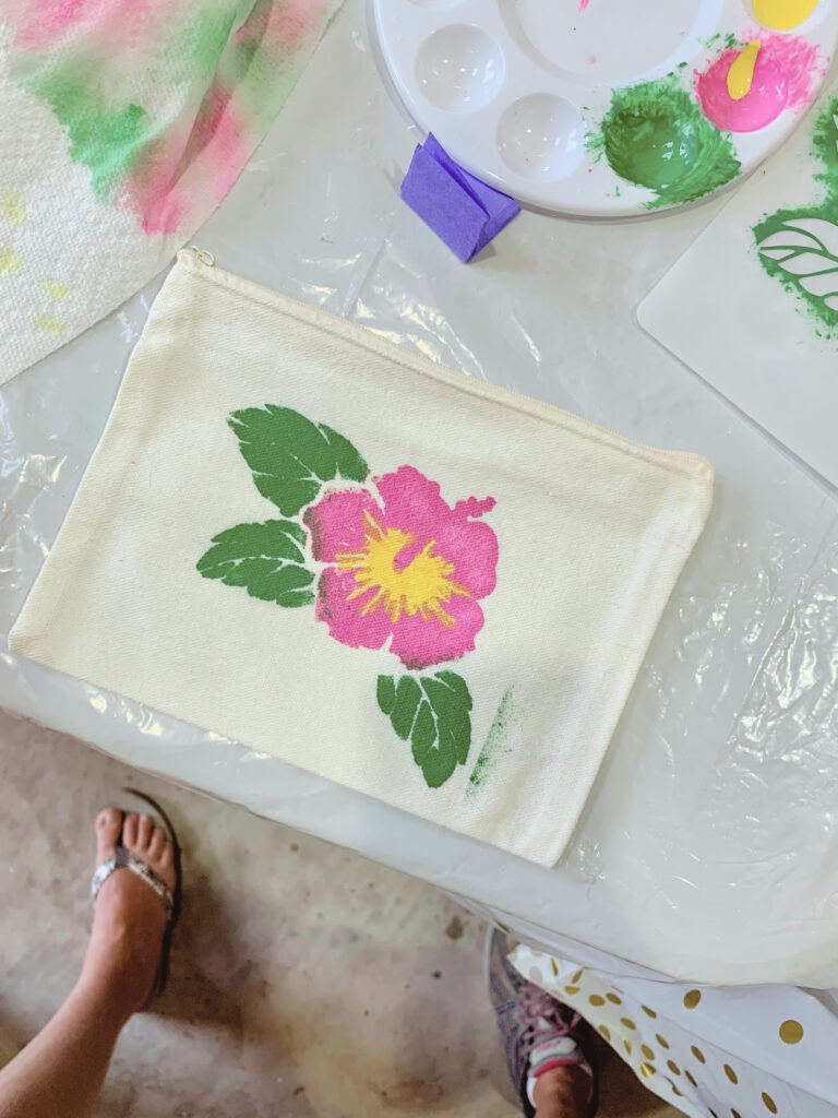 Canvas bag painted with flower