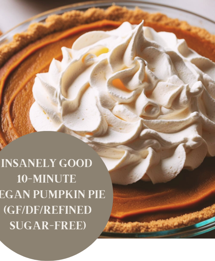 vegan pumpkin pie with dairy free whipped topping