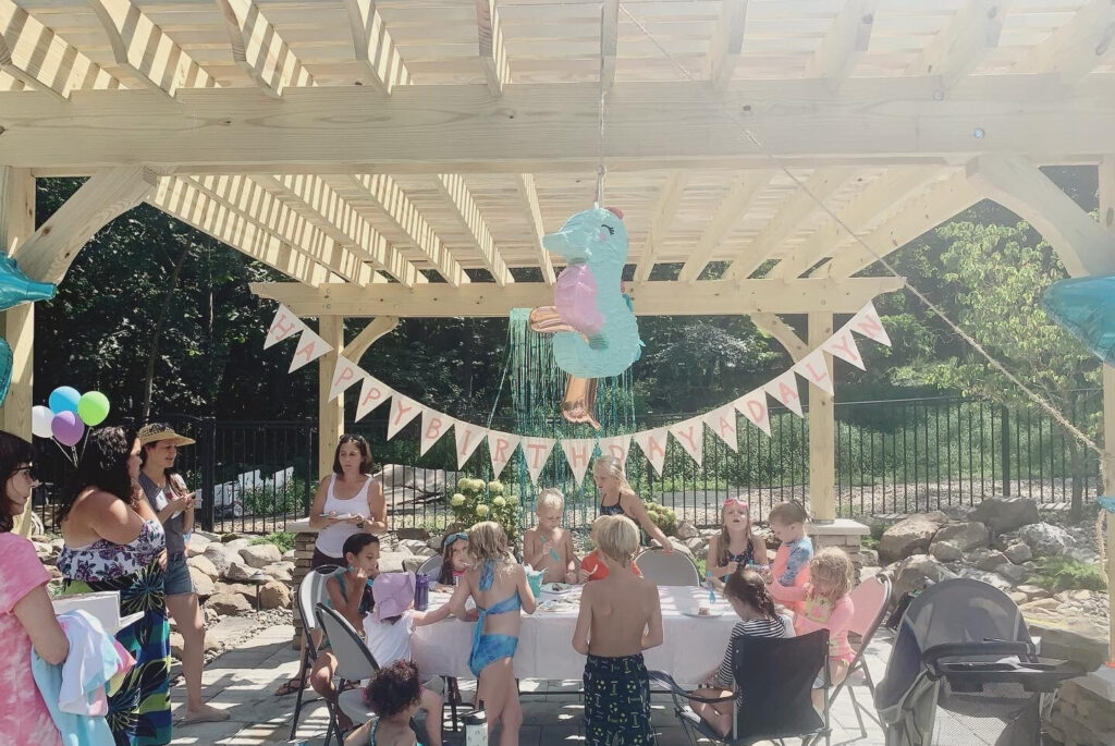 mermaid party cookie decorating poolside 