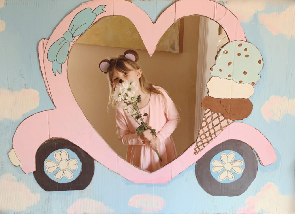 Calico Critter ice cream van photo op birthday girl